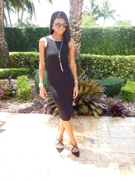 Black Dress, Prada sunnies